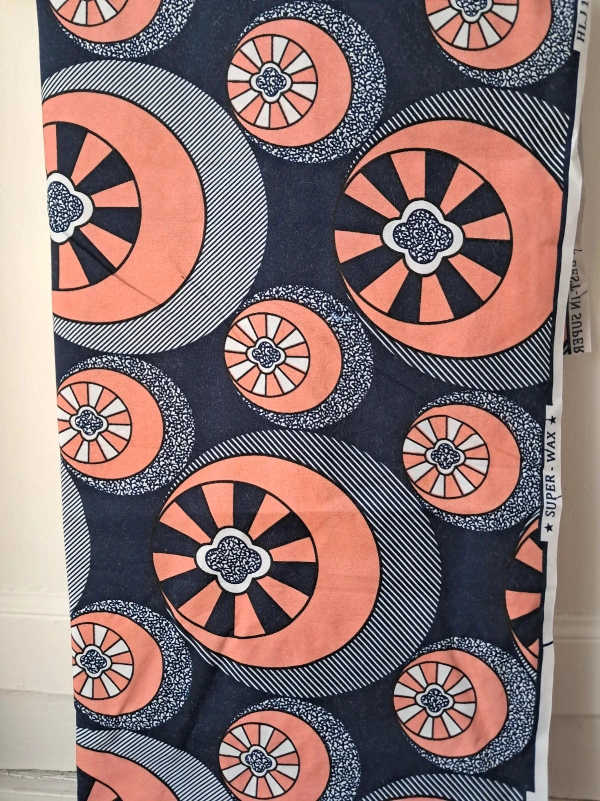Wax navy blue, white and coral – photo 2